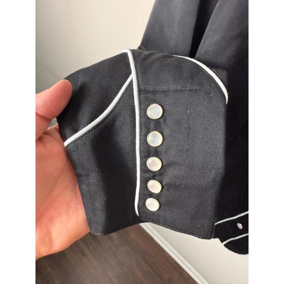 Roper Mens Flag Longhorn Skull Black Pearl Snap Texas Cowboy Western XXL - Picture 3 of 8